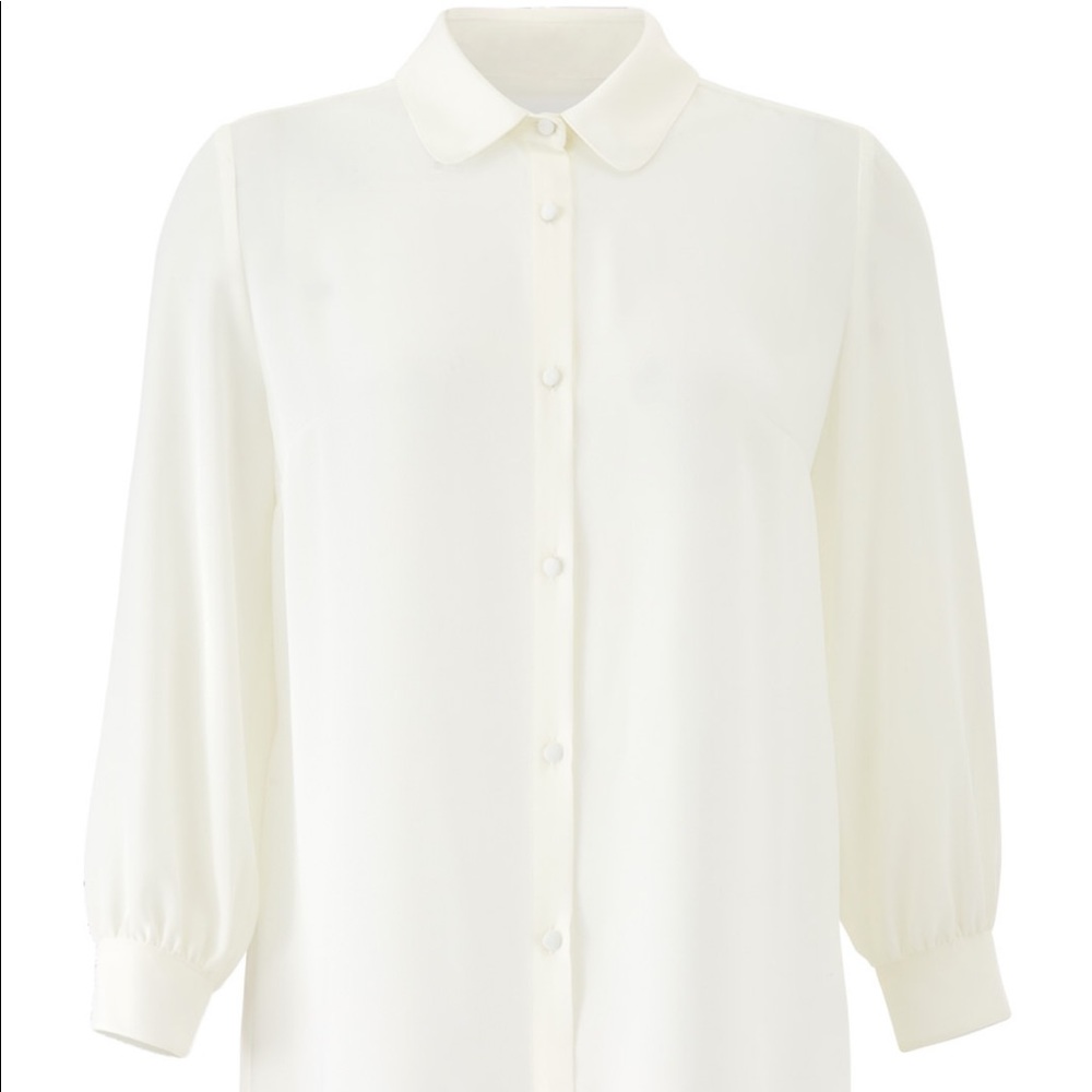 High Low Button Down Blouse